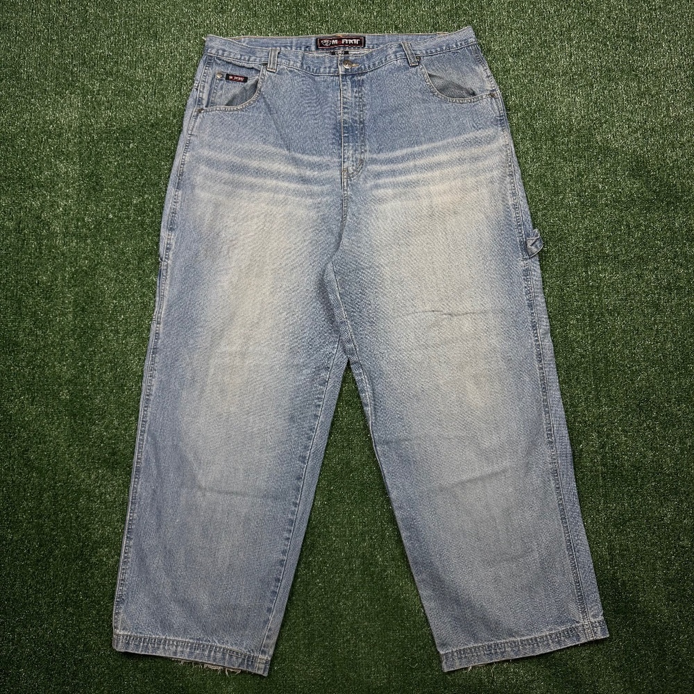 Vintage 90s Moffatt Jeans Mens 38x28 Blue Carpenter Denim Super Baggy Hip Hop